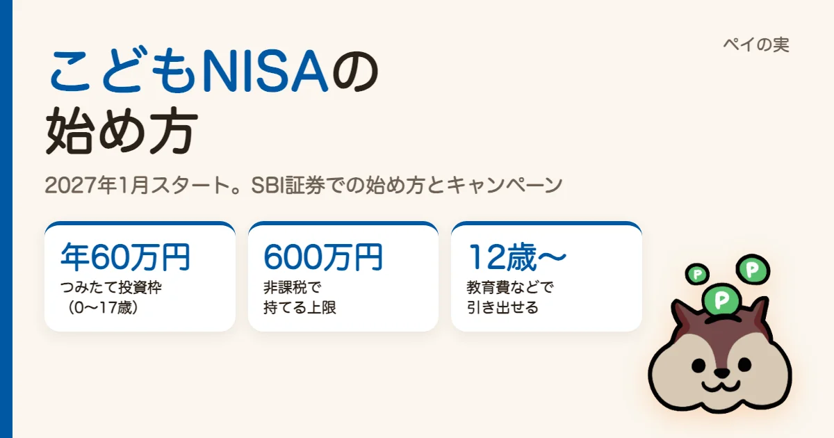 こどもNISAはいつから？始め方とおすすめのSBI証券、こども口座キャンペーンまとめ
