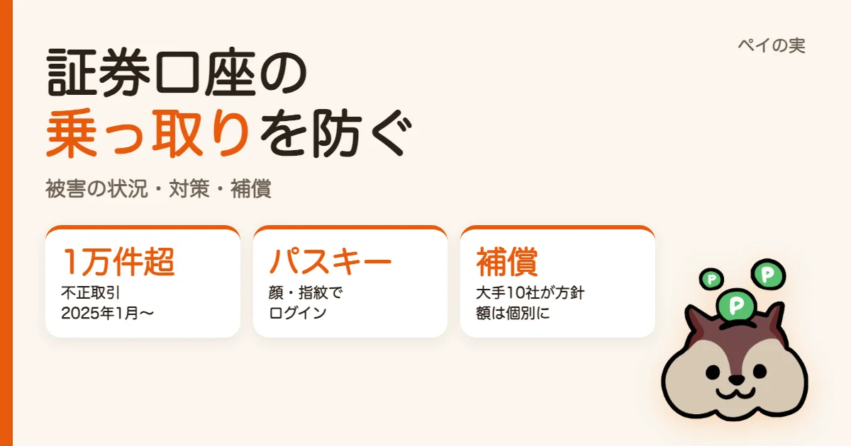 証券口座の乗っ取りを防ぐには｜被害の状況、パスキーなどの対策、補償はどうなる？
